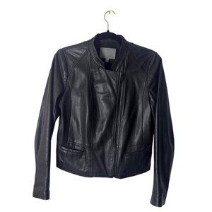 Classiques Entier Black Leather Jacket Womens M Moto Style